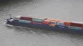 Aerial View Commercial Container Ship Port Arriving Cargo Freight Vessel Sailing HD Footage