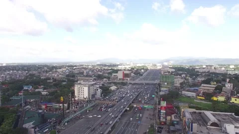 AERIAL VIEW OF COMMONWEALTH AVE BEFORE MRT CONSTRUCTION Stock Footage 130864983