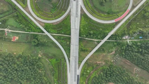 Aerial View of Complex Highway Interchange at Rawang, Malaysia Vídeos de archivo 329475636