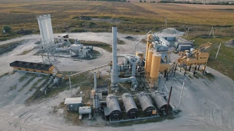 Aerial view of concrete facility Stock Footage 170777832