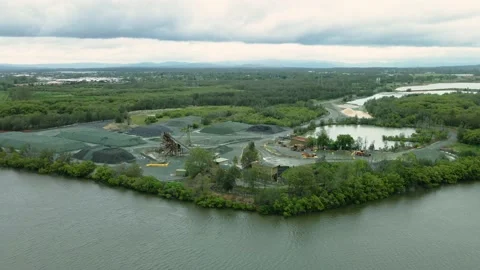 Aerial View of Concrete Plant - Loopable Stock Footage 151658265