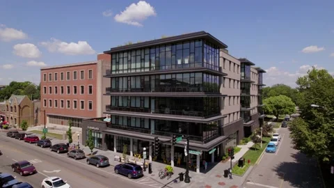 Aerial View Of A Condo Building Stock Footage 221580286