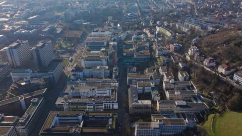 Aerial view of condominiums in Stuttgart, Germany, showcasing urban development Stock Footage 304892626