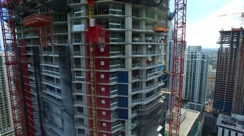 AERIAL - View of a construction area Stock Footage 65154010