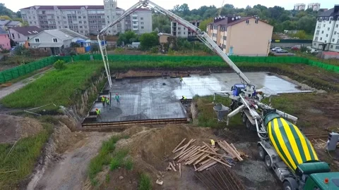 Aerial view of construction Stock Footage 130797308