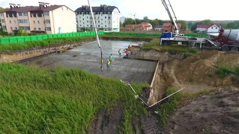 Aerial view of construction 스톡 동영상 130797489