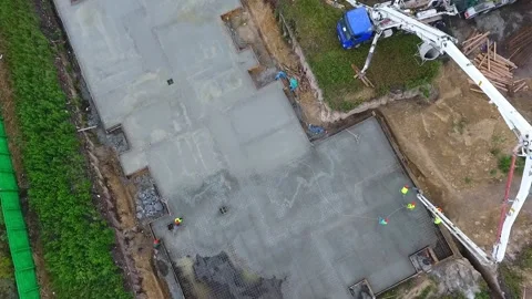 Aerial view of construction Stock Footage 131137738
