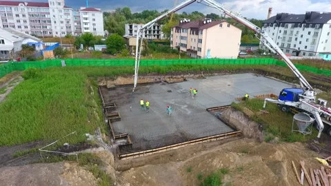 Aerial view of construction Stock Footage 131137987