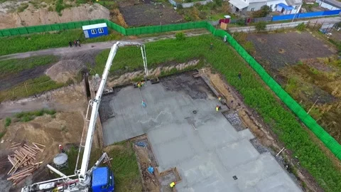 Aerial view of construction Stock Footage 131138031
