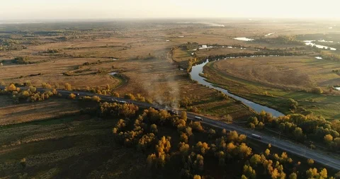 Aerial view: Construction of Highways. Hot Recycling Machines running on the Stock-Footage 103308694