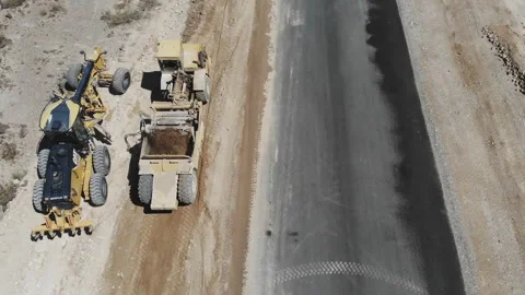 Aerial view of the construction of infrastructure in the vicinity of Damascus Stock Footage 110849434