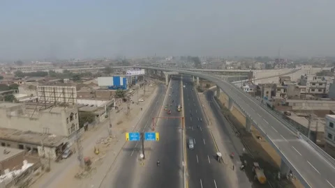 Aerial view of the construction of infrastructure in the vicinity of Damascus Stock Footage 110857304