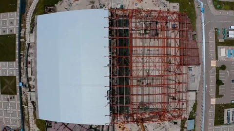 Aerial view of construction a large construction site Stock Footage 130027935