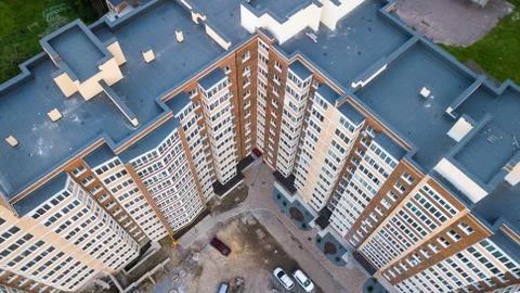 Aerial view of the construction of a new multi-storey building Stock Photos