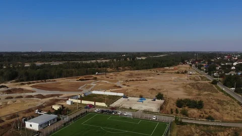 Aerial view construction of the park. Stock Footage 118162665