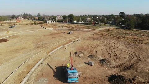 Aerial view of the construction process. Stock Footage 118162289