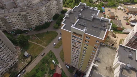 Aerial view construction site with crane at building background Stock Footage 113333736