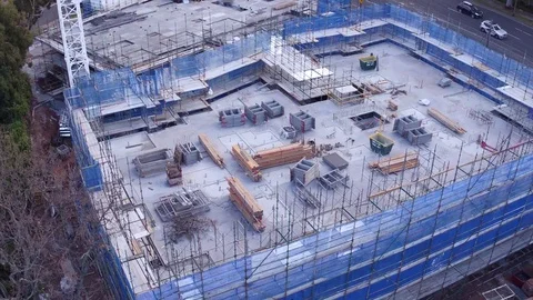 Aerial view of construction site Stock Footage 72595708