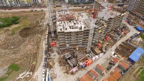 Aerial view of construction site Stock Footage 78586269