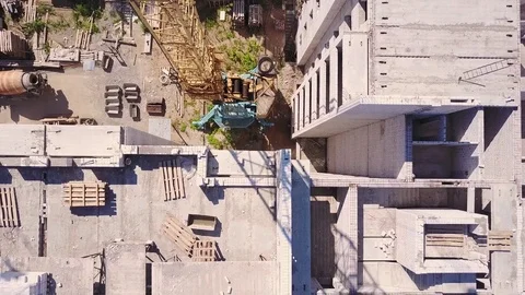 Aerial view on the construction site Video stock 81305196