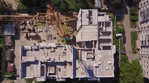 Aerial view on the construction site Video stock 81305374