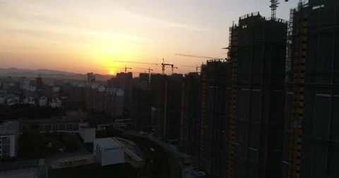 Aerial View of Construction Site Stock Footage 107535287