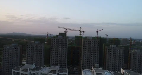 Aerial View of Construction Site Stock Footage 107535679