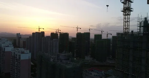 Aerial View of Construction Site Stock Footage 107536269