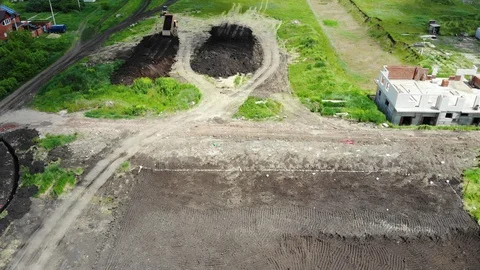 Aerial view of the construction site. Stock Footage 111530201