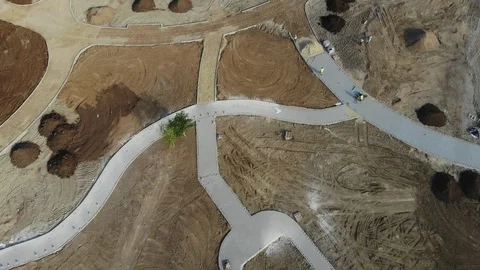 Aerial view of the construction site. Stock Footage 118162011