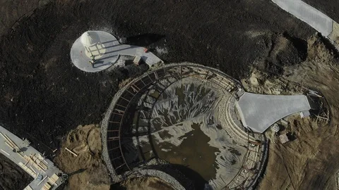 Aerial view of the construction site. Stock Footage 124591786