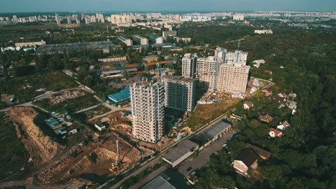 Aerial view of construction site Stock Footage 130888676