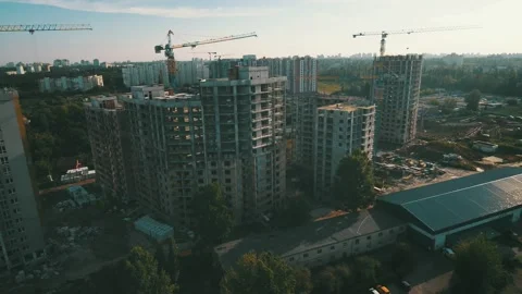 Aerial view of construction site Stock Footage 130888695