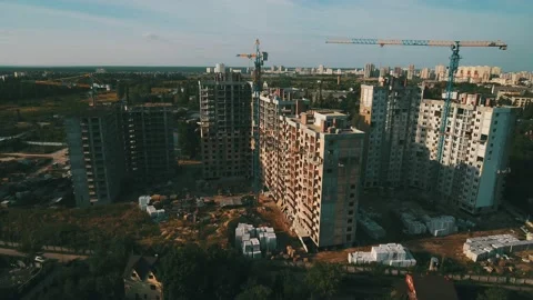 Aerial view of construction site Stock Footage 130888715