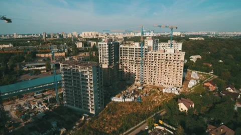 Aerial view of construction site Stock Footage 130888725