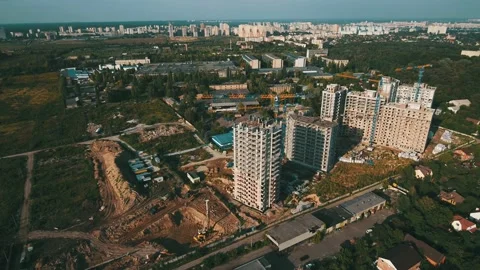 Aerial view of construction site Stock Footage 130888743