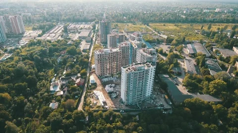 Aerial view of construction site Stock Footage 130888780