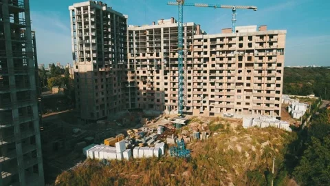 Aerial view of construction site Stock Footage 130935017