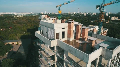 Aerial view of construction site Stock Footage 130935051
