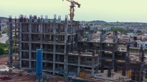 Aerial view of construction site Stock Footage 131736536
