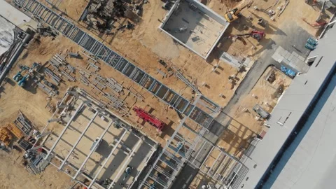 Aerial View Of Construction Site Stock Footage 147152664
