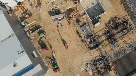 Aerial View Of Construction Site Stock Footage 147153000