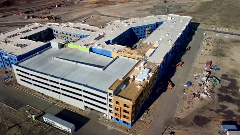 Aerial view of Construction site Stock Footage 151116474