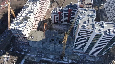 Aerial view of construction site Stock Footage 152261539