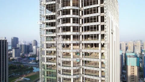 Aerial view of construction site in hangzhou Vídeo Stock 165455735