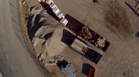 Aerial view of construction site materials Stock Footage 32220909