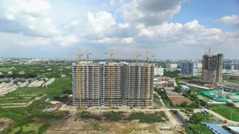 Aerial view of construction site Stock Photos