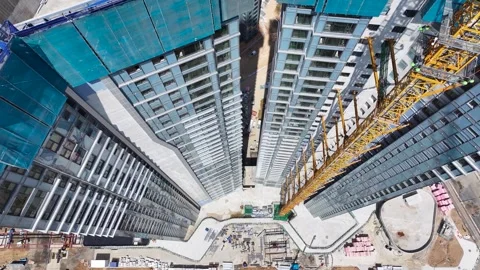 Aerial view of the construction site of Songdo Ziderstar Apartment in Incheo Vídeo Stock 289375541