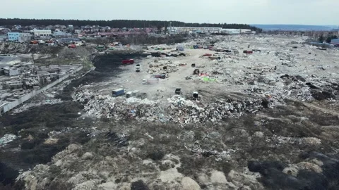 Aerial view of construction waste dump. 動画素材 153244638