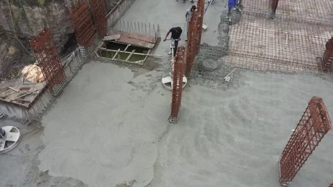 Aerial view, construction work of High Rise Buildings is in progress Stock Footage 249396691